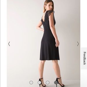 White House Black Market - Black midi dress w/ lace bodice